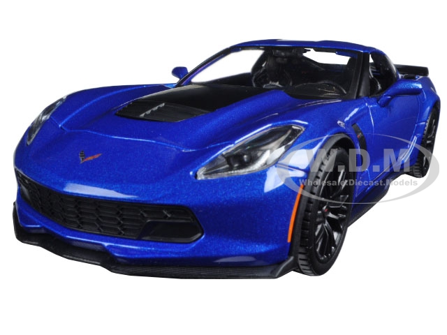 2015 Chevrolet Corvette Stingray C7 Z06 Blue 1/24 Diecast Model Car By Maisto