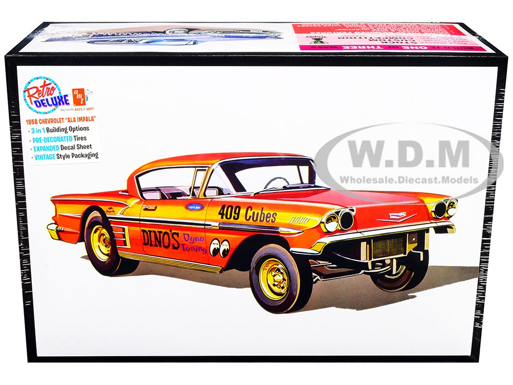 Skill 2 Model Kit 1958 Chevrolet Impala "Ala-Impala" 3-in-1 Kit 1/25 Scale Model by AMT