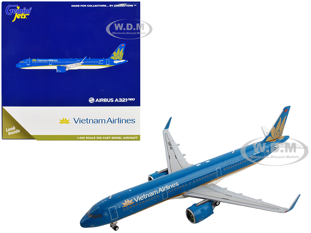 Airbus A321neo Commercial Aircraft Vietnam Airlines Blue 1/400 Diecast Model Airplane by GeminiJets