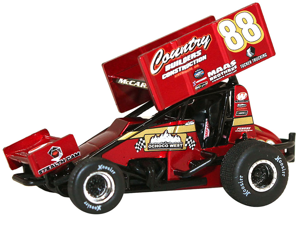 Winged Sprint Car 88 Austin McCarl "Country Builders Construction" Country Builders Racing "World of Outlaws" (2023) 1/18 Diecast Model Car by ACME