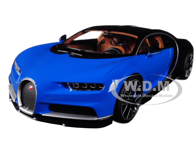 Bugatti Chiron Blue And Dark Blue Metallic 1/18 Diecast Model Car By Kyosho