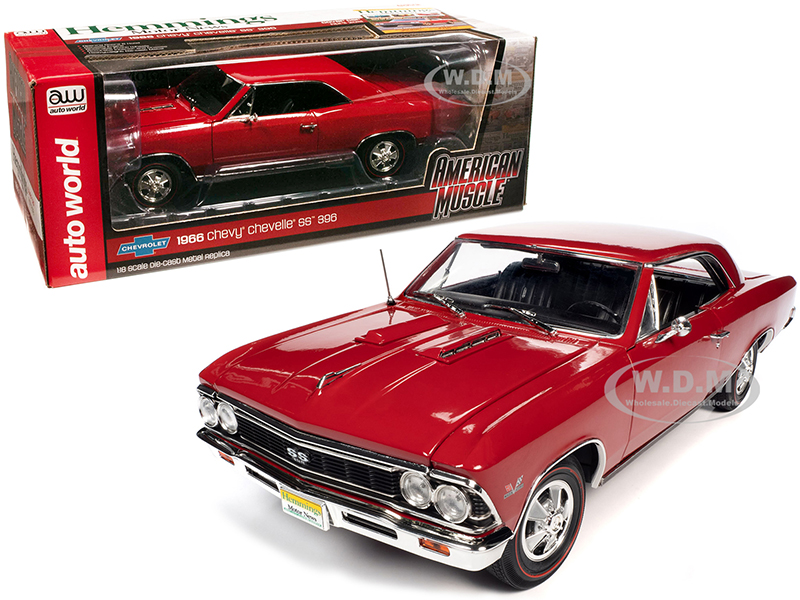 Image of 1966 Chevrolet Chevelle SS 396 Hardtop Regal Red "Hemmings Motor News" Magazine Cover Car (April 2013) 1/18 Diecast Model Car by Autoworld