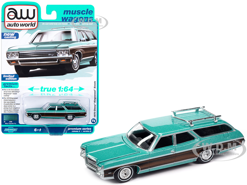1970 Chevrolet Kingswood Estate Wagon Misty Turquoise Metallic with Side Woodgrain 