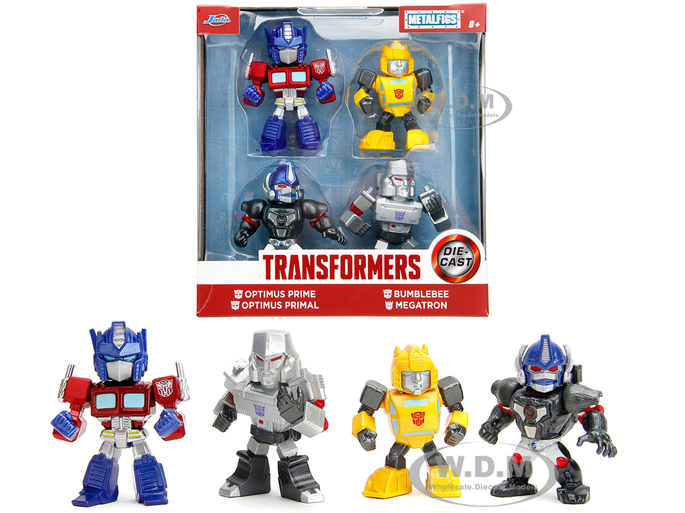 Set of 4 Diecast Figures Transformers TV Series Metalfigs Series Diecast Models by Jada