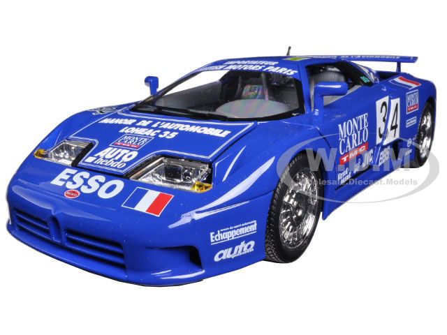 Bugatti Eb 110 Blue 34 La Mini Mineria 1/18 Diecast Car Model By Bburago