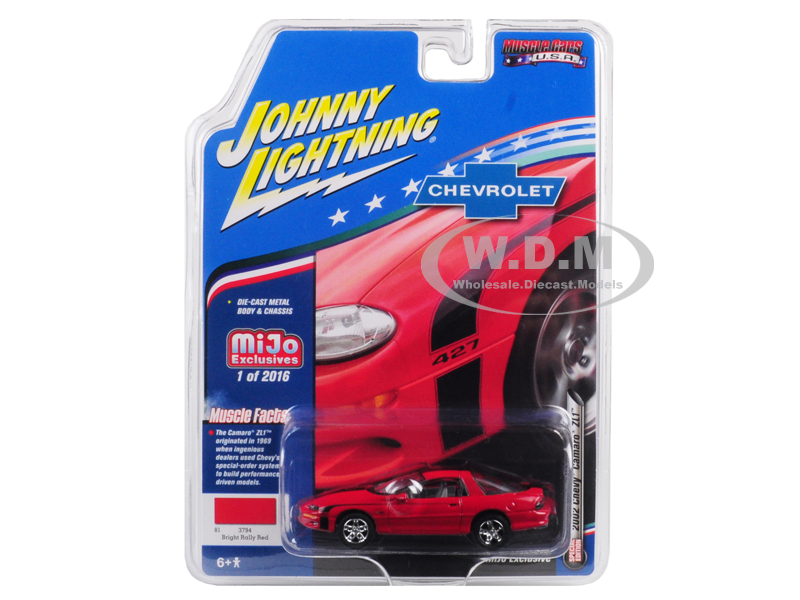 2002 Chevrolet Camaro ZL1 427 Red "Muscle Cars USA" Limited Edition to 2016 pieces Worldwide 1/64 Diecast Model Car by Johnny Lightning