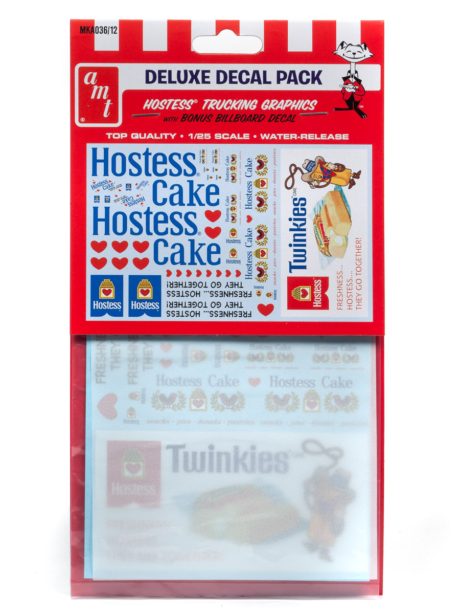 "hostess" Trucking Decals With Bonus Billboard Decal For 1/25 Scale Models By Amt