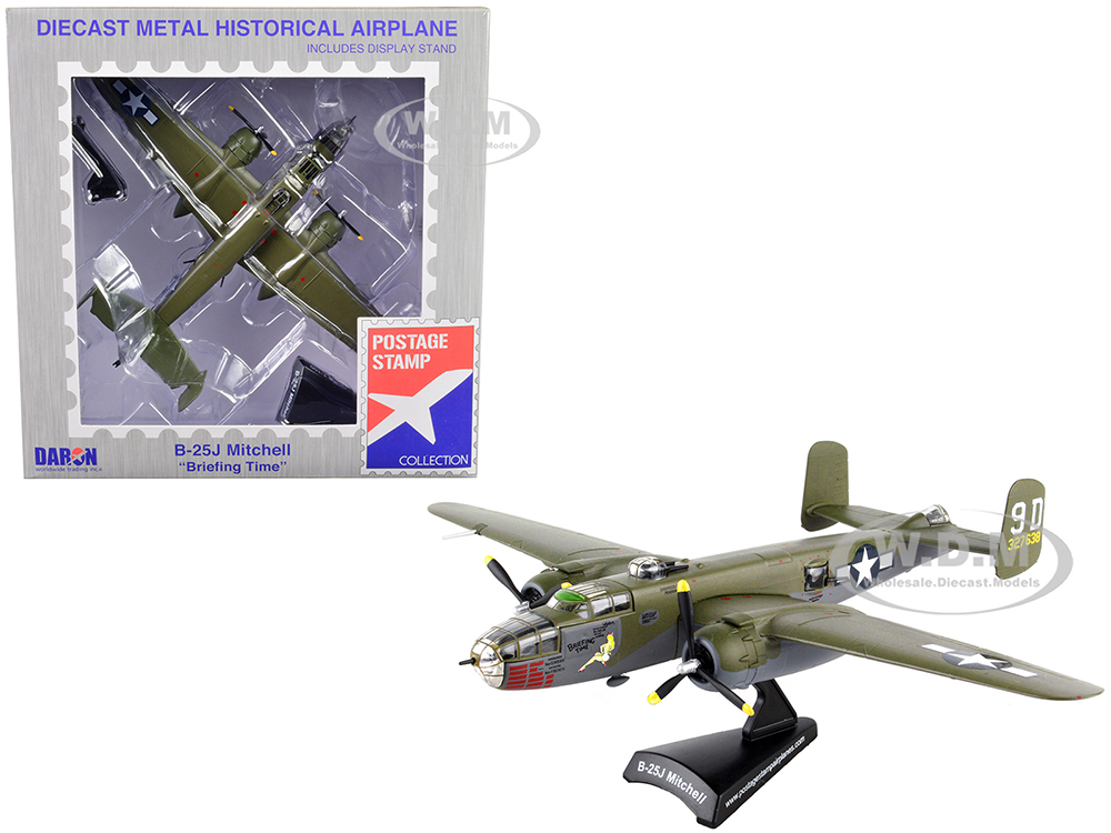 North American B-25J Mitchell Bomber Aircraft Briefing Time United States Air Force 1/100 Diecast Model Airplane by Postage Stamp