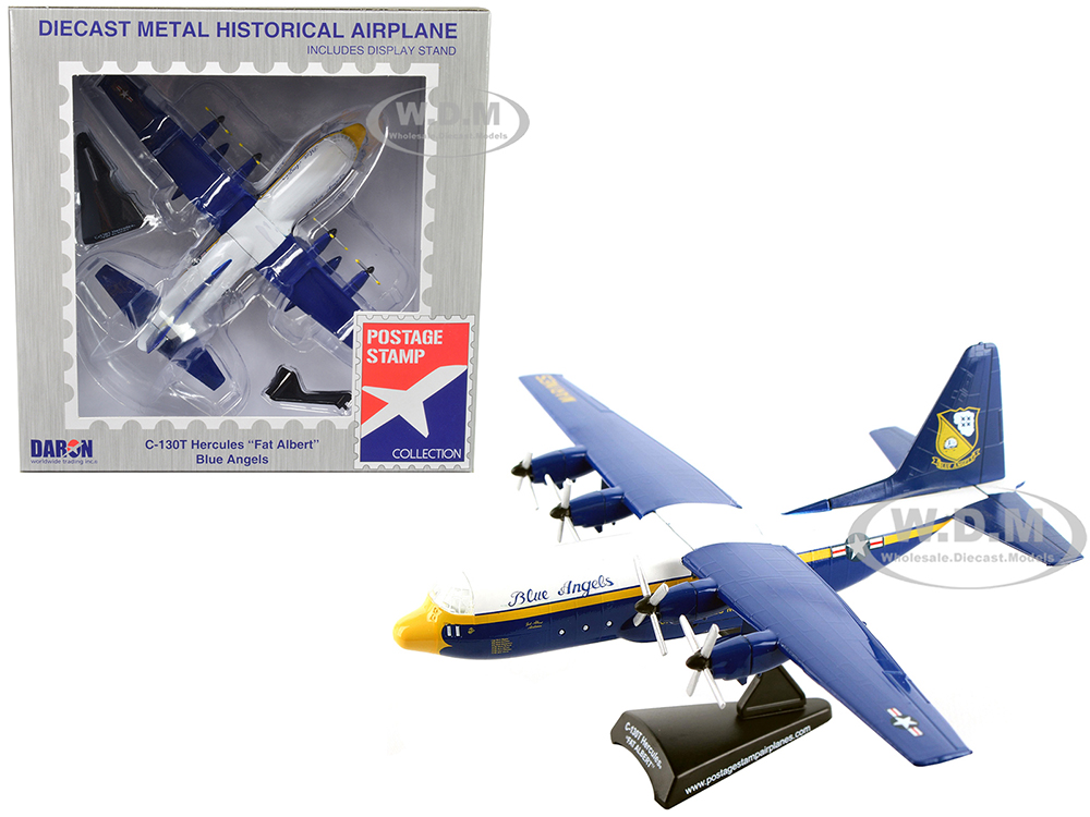 Lockheed C-130 Hercules Transport Aircraft "Fat Albert - Blue Angels" 1/200 Diecast Model Airplane by Postage Stamp