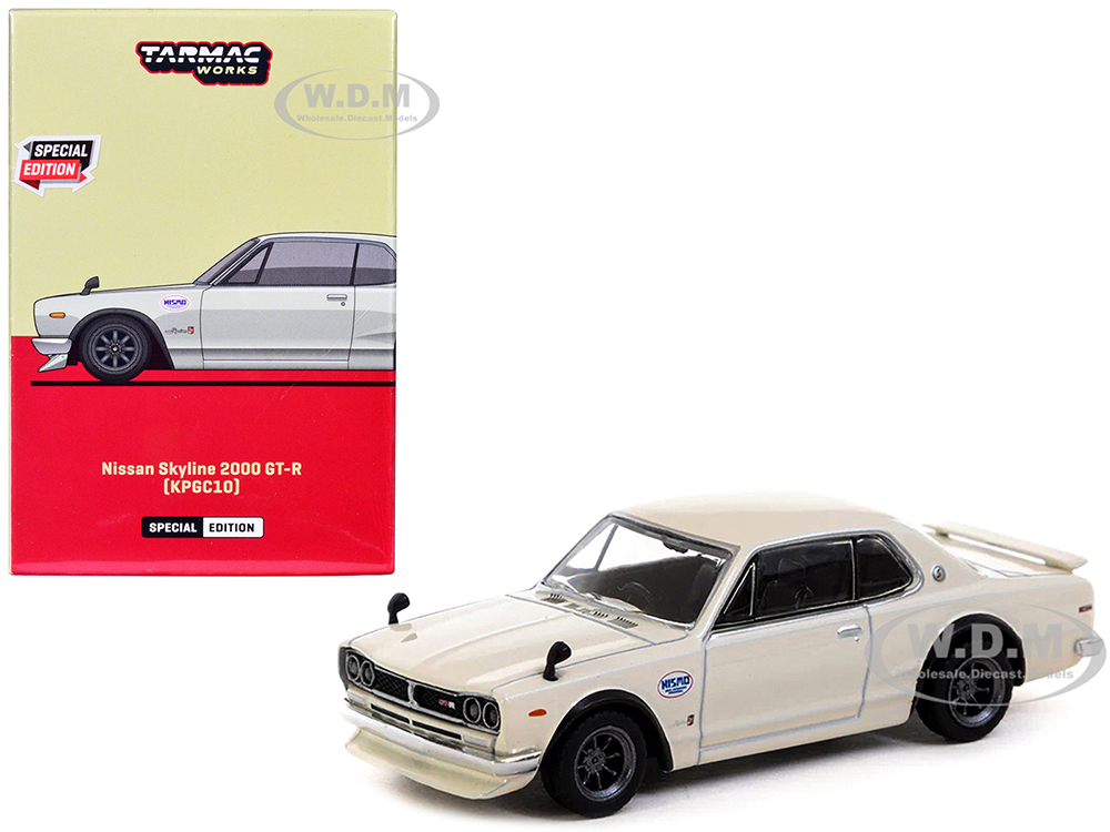 Nissan Skyline 2000GT-R (KPGC10) RHD (Right Hand Drive) Ivory White Japan Special Edition Global64 Series 1/64 Diecast Model Car by Tarmac Works