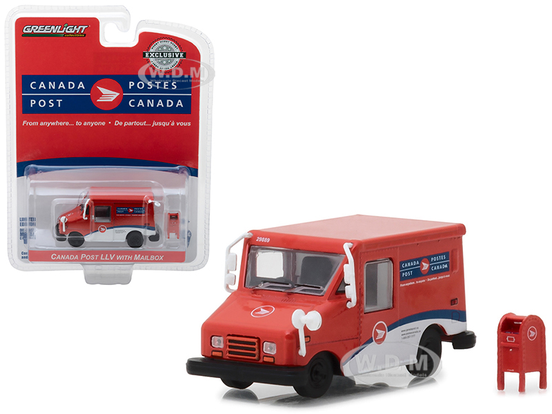 Canada Postal Service (Canada Post) Long Life Postal Mail Delivery Vehicle (LLV) with Mailbox Accessory Hobby Exclusive 1/64 Diecast Model Car by Gre