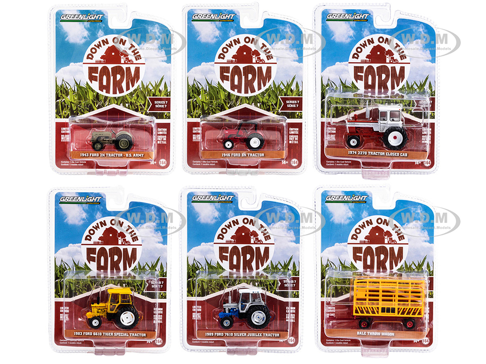 Down on the Farm Series Set of 6 pieces Release 7 1/64 Diecast Models by Greenlight