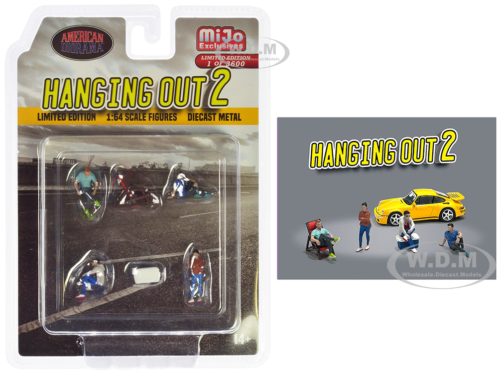 "Hanging Out 2" 6 piece Diecast Figure Set (4 Figures 1 Seat 1 Cooler) Limited Edition to 3600 pieces Worldwide for 1/64 scale models by American Dio