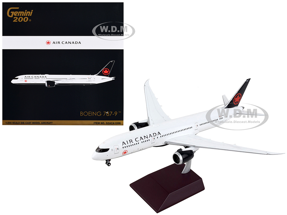 Boeing 787-9 Commercial Aircraft "Air Canada" White with Black Tail "Gemini 200" Series 1/200 Diecast Model Airplane by GeminiJets