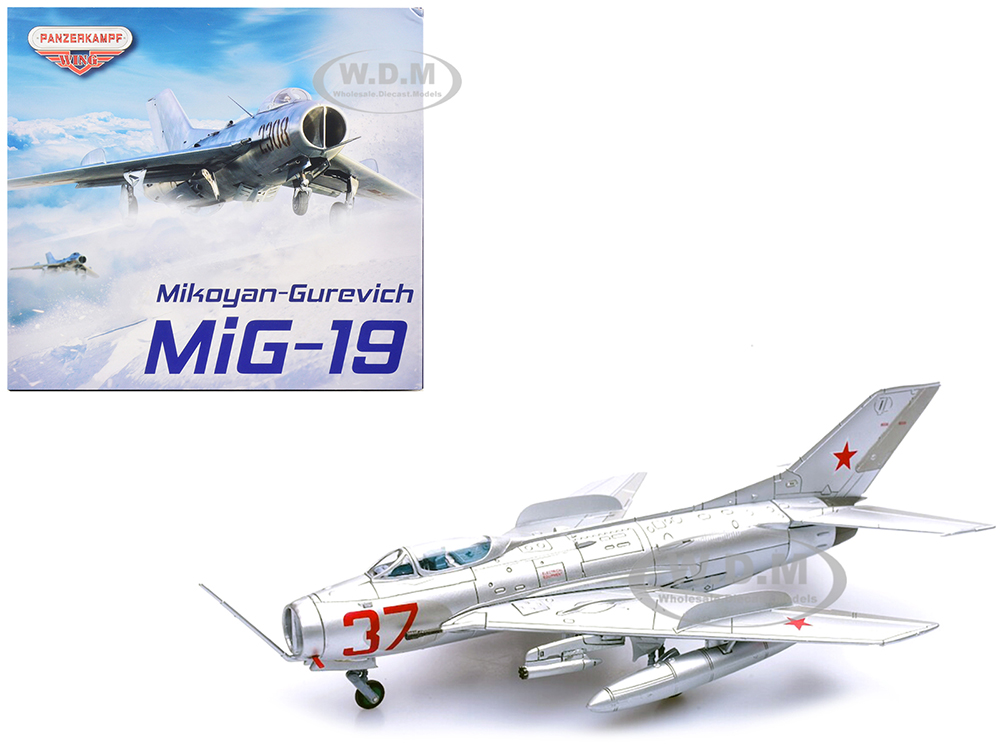 Mikoyan-Gurevich MiG-19S Farmer C Fighter Plane Voyenno Vozdushnye Sily (Soviet Air Force Red 37) Wing Series 1/72 Diecast Model by Panzerkampf