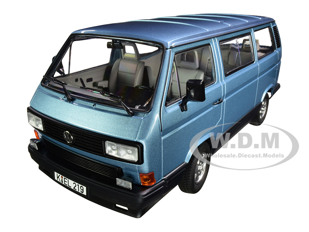 Image of 1990 Volkswagen Multivan Bus Light Blue Metallic 1/18 Diecast Model Car by Norev