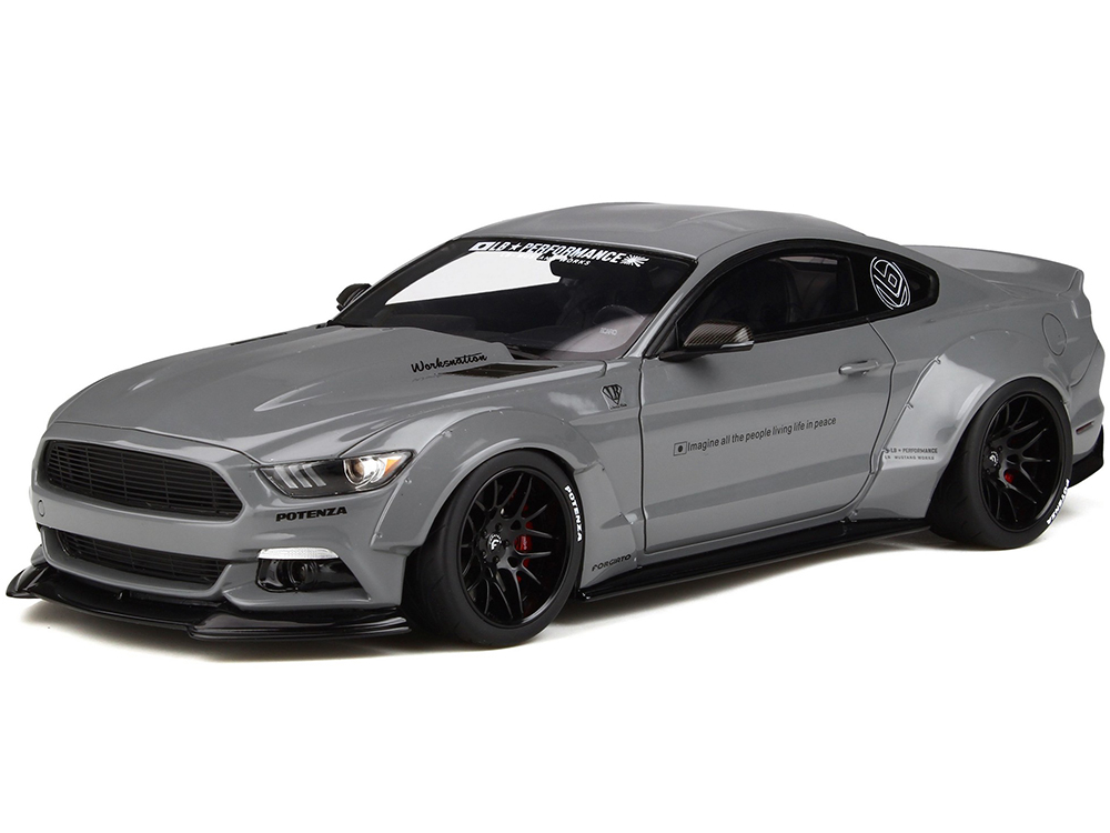 Image of Ford Mustang Coupe by LB Works Gray 1/18 Model Car by GT Spirit
