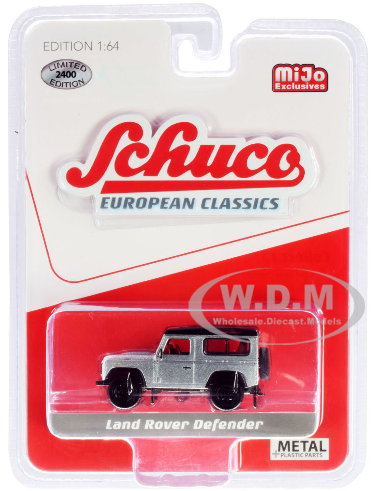 Land Rover Defender Silver European Classics Series Limited Edition to 2400 pieces Worldwide 1/64 Diecast Model Car by Schuco