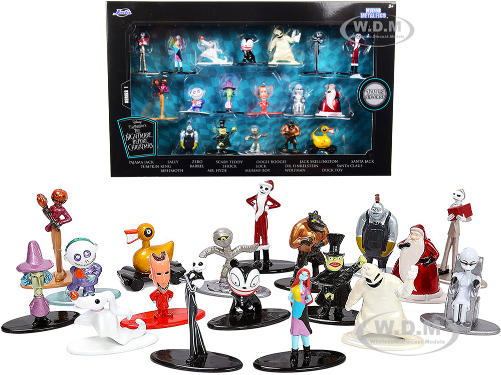 Tim Burtons The Nightmare Before Christmas Set of 18 Diecast Figurines Nano Metalfigs Series by Jada