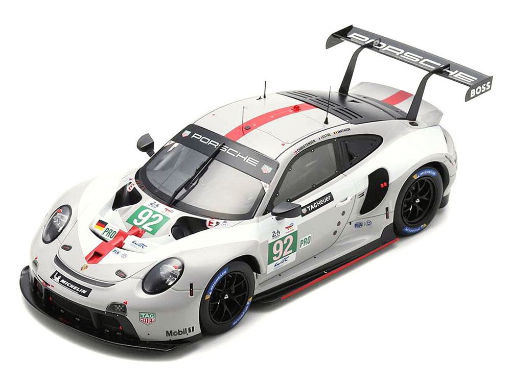 Porsche 911 RSR-19 #92 Michael Christensen - Kevin Estre - Laurens Vanthoor Porsche GT Team GTE Pro 24 Hours of Le Mans (2022) with Acrylic Display Case 1/18 Model Car by Spark