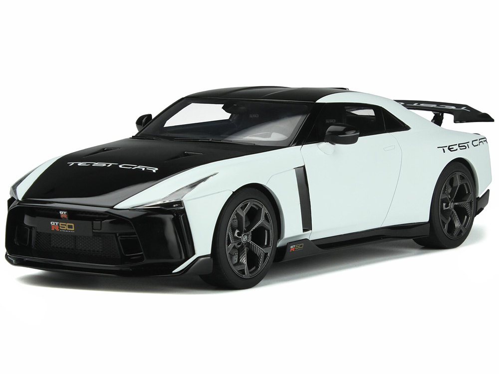 2021 Nissan GT-R50 Test Car Black and White 1/18 Model Car by GT Spirit