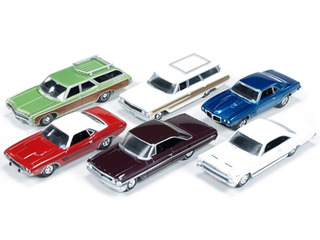 Autoworld Muscle Cars Premium Set Of 6 Cars Release 2 1/64 Diecast Car Models by Autoworld