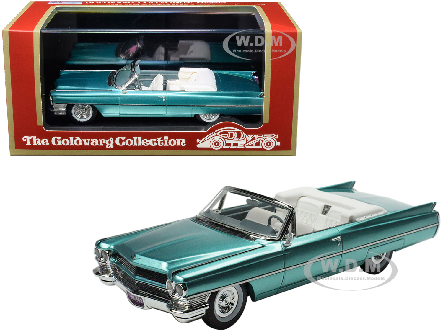 1964 Cadillac Deville Convertible Firemist (metallic) Aquamarine Limited Edition To 210 Pieces Worldwide 1/43 Model Car By Goldvarg Collection