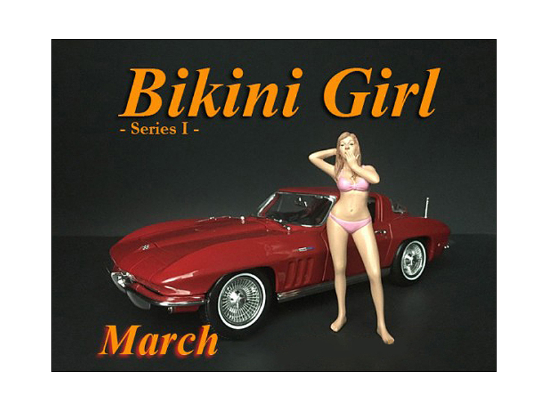 March Bikini Calendar Girl Figurine For 1/24 Scale Models By American Diorama