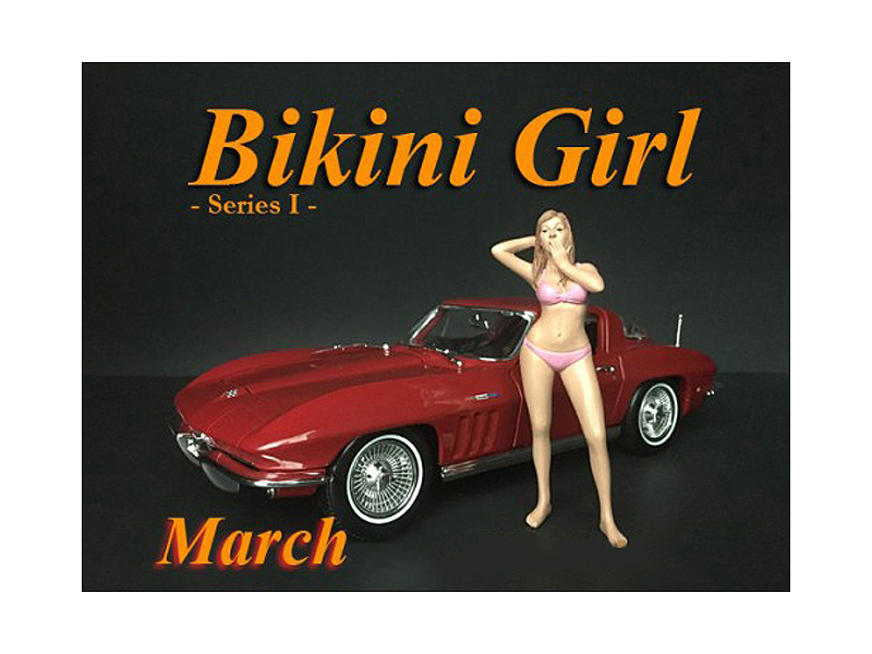 March Bikini Calendar Girl Figure For 1/24 Scale Models By American Diorama