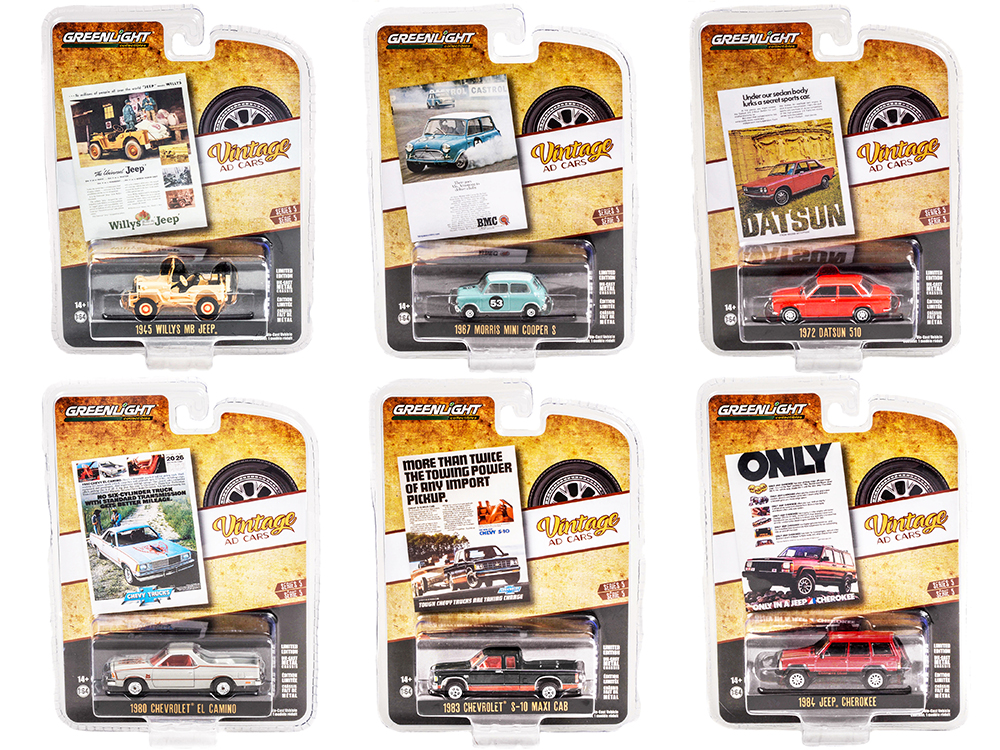 "Vintage Ad Cars" Set of 6 pieces Series 5 1/64 Diecast Model Cars by Greenlight