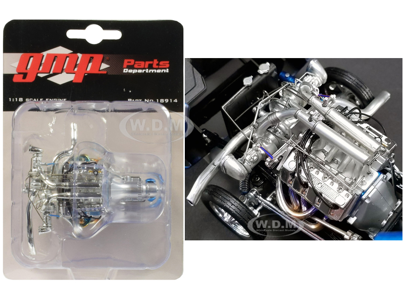 Twin Turbo Boss 429 Drag Engine And Transmission Replica From "1969 Ford Mustang Gasser "the Boss" 1/18 Model By Gmp