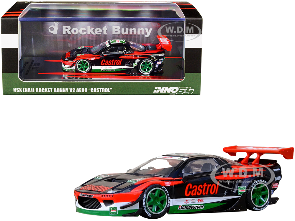 NSX (NA1) Rocket Bunny V2 Aero RHD (Right Hand Drive) "Castrol" Concept Livery 1/64 Diecast Model Car by Inno Models