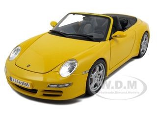 Porsche 911 997 Carrera S Cabrio Yellow 1/18 Diecast Model Car By Maisto