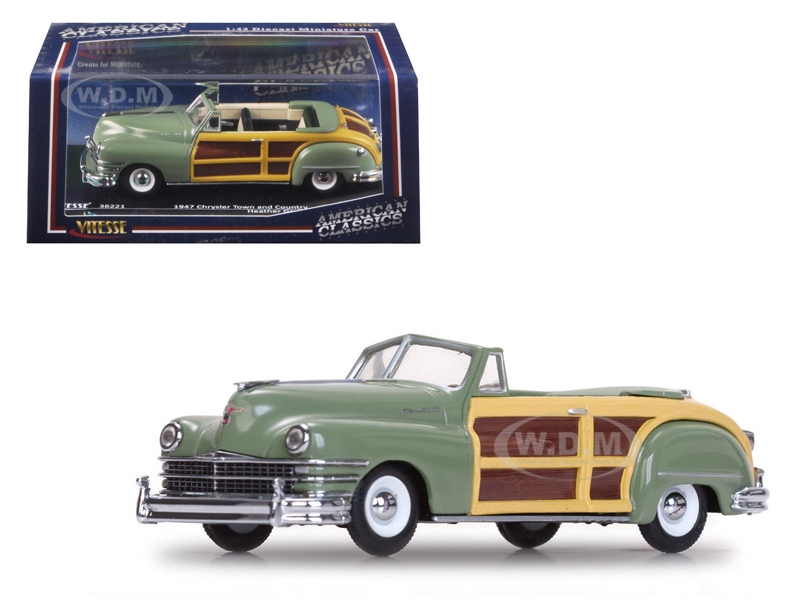 Image of 1947 Chrysler Town and Country Heather Green 1/43 Diecast Model Car by Vitesse