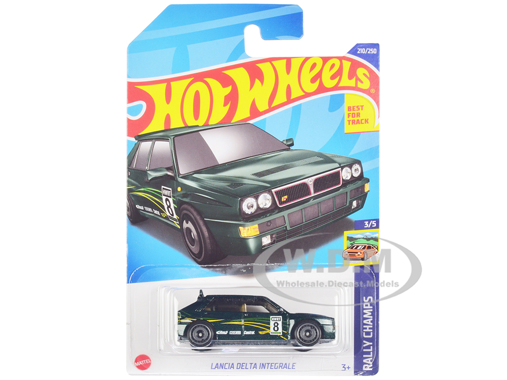 Lancia Delta Integrale #8 Green Metallic with Graphics Rally Champs Series Diecast Model Car by Hot Wheels