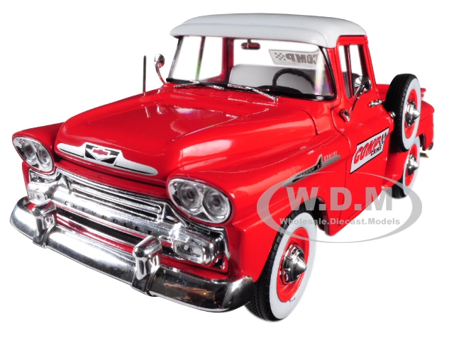 1958 Chevrolet Apache Stepside Pickup Truck "comp Cams" Red With White Top Limited Edition To 5880 Pieces Worldwide 1/24 Diecast Model Car By M2 Mach