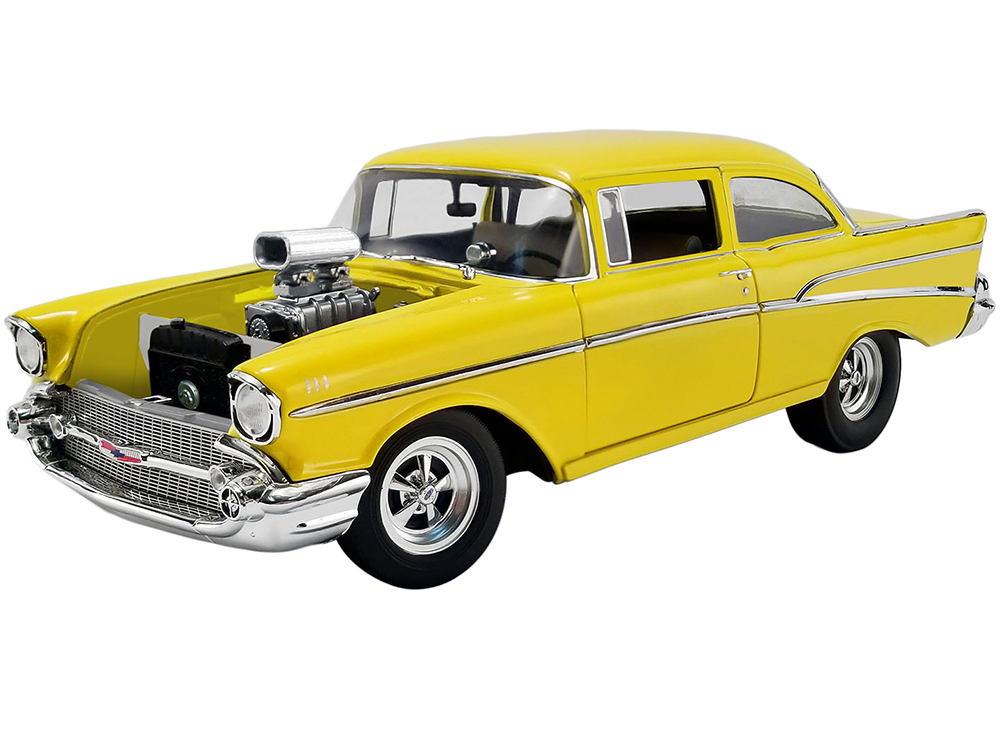 1957 Chevrolet 210 Canary Yellow "the Hollywood Knights" (1980) Movie Tribute Edition Limited Edition To 876 Pieces Worldwide 1/18 Diecast Model Car