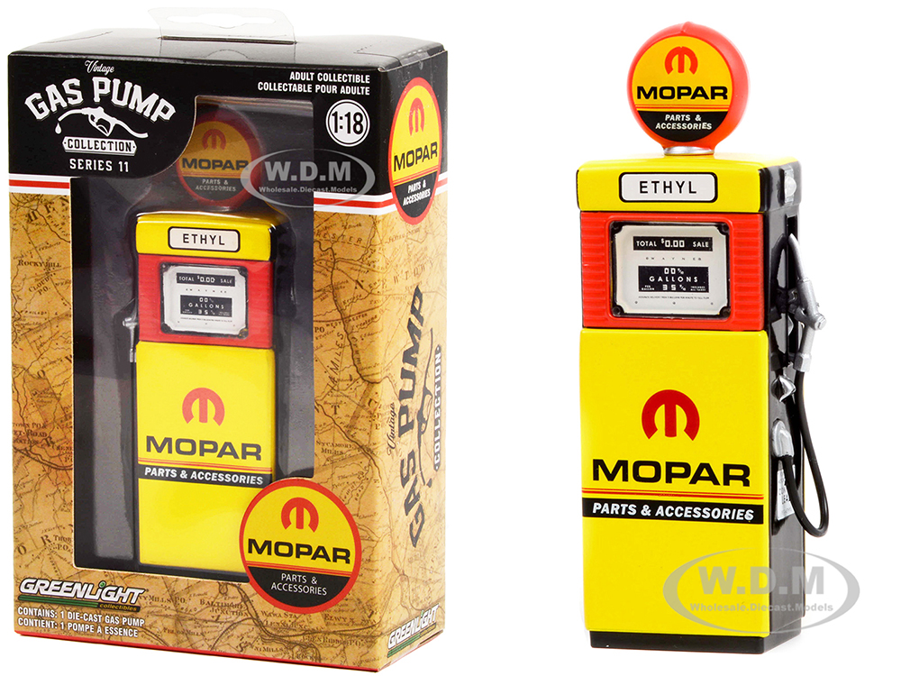 1951 Wayne 505 Gas Pump "MOPAR Parts &amp; Accessories" Yellow "Vintage Gas Pumps" Series 11 1/18 Diecast Model by Greenlight