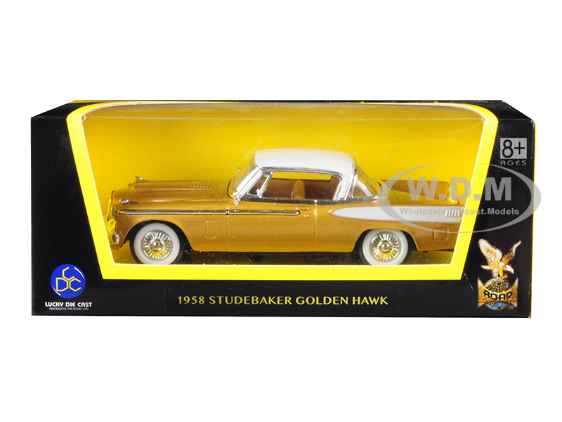 1958 Studebaker Golden Hawk Gold And White Top 1/43 Diecast Model Car By Road Signature