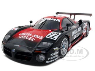Image of Nissan R390 GT1 22 R. Patrese - E. van de Poele - A. Suzuki "Unisia Jecs" Le Mans (1997) "Signature Series" 1/18 Diecast Model Car by Autoart