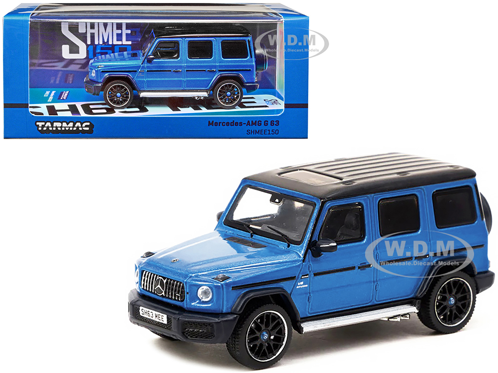 Mercedes-AMG G 63 Blue Metallic with Black Top "Shmee150" "Collab64" Series 1/64 Diecast Model Car by Tarmac Works