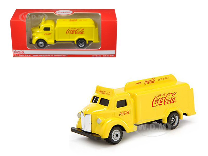 1947 Coca Cola Delivery Bottle Truck Yellow 1/87 Diecast Model By Motor City Classics