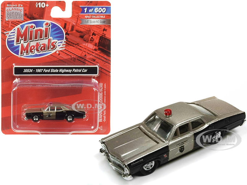 Image of 1967 Ford State Highway Patrol Car 1/87 (HO) Scale Model Car by Classic Metal Works