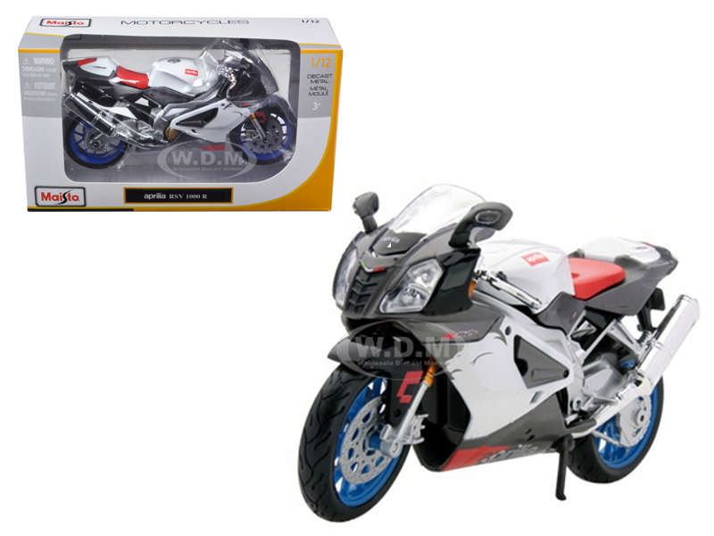 Aprilia Rsv 1000 White Motorcycle 1/12 Diecast Model By Maisto