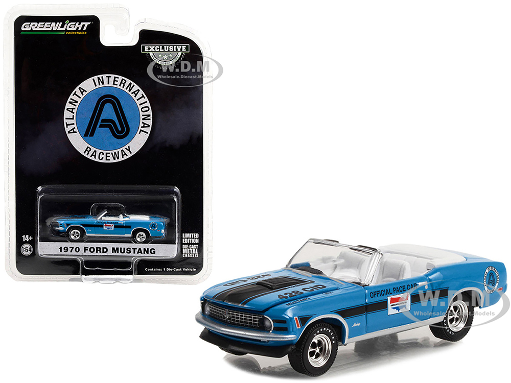 1970 Ford Mustang Mach 1 428 Cobra Jet Convertible Atlanta International Raceway Official Pace Car Hobby Exclusive Series 1/64 Diecast Model Car by Greenlight