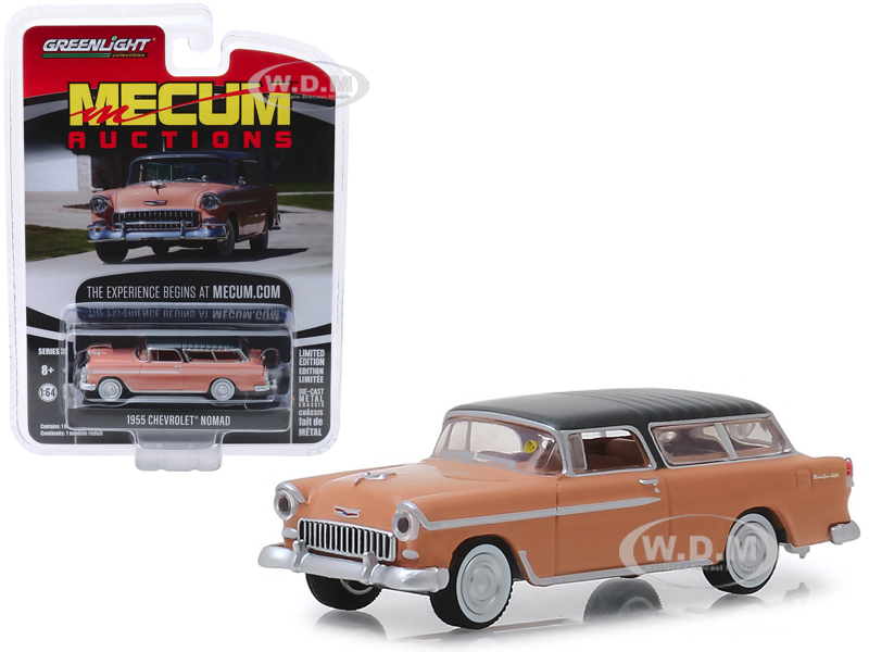 1955 Chevrolet Nomad Coral With Shadow Gray Top (las Vegas 2018) "mecum Auctions Collector Cars" Series 3 1/64 Diecast Model Car By Greenlight