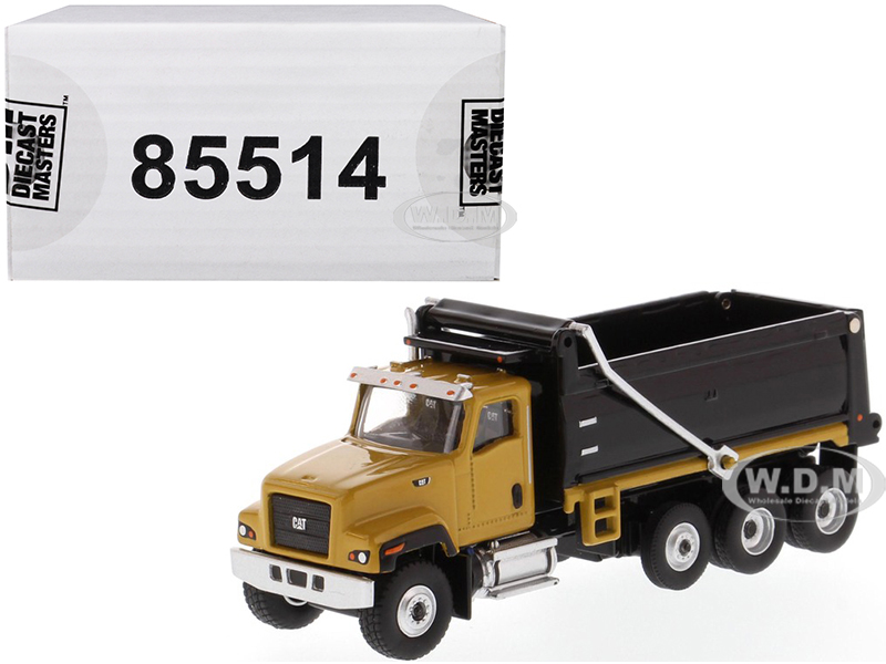 Cat Caterpillar Ct681 Dump Truck Yellow And Black "high Line" Series 1/87 (ho) Scale Diecast Model By Diecast Masters