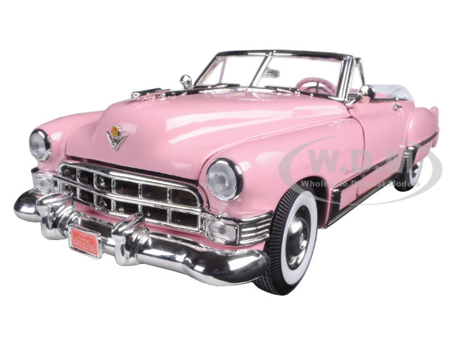 1949 Cadillac Coupe De Ville Convertible Pink 1/18 Diecast Model Car By Road Signature