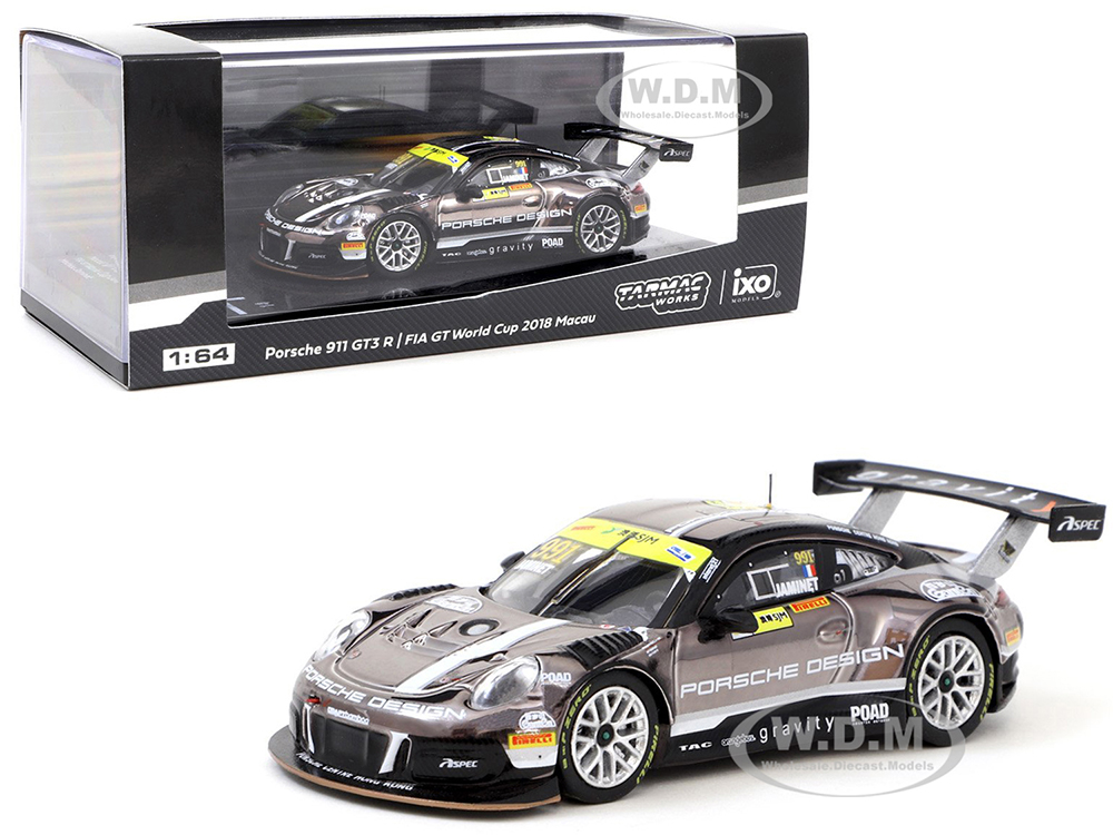 Image of Porsche 911 GT3 R 991 Mathieu Jaminet Macau GT Cup FIA GT World Cup (2018) 1/64 Diecast Model Car by Tarmac Works