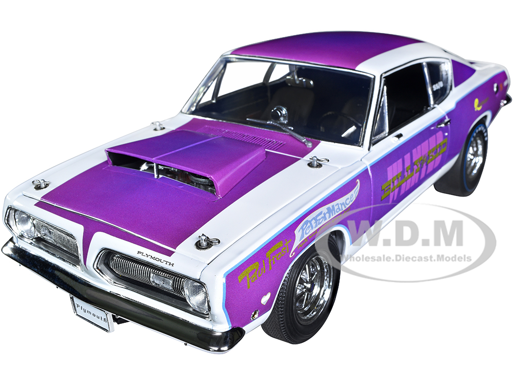 1968 Plymouth Barracuda Purple Metallic and White "Billy the Kid" Limited Edition to 822 pieces Worldwide 1/18 Diecast Model Car by ACME